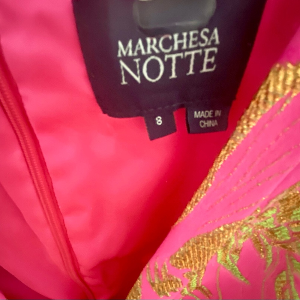 Marchesa Pink and Gold Dress - Picture 2 of 12